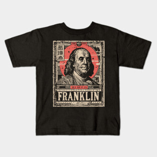 Benjamin Franklin Founding Father Vintage Portrait Kids T-Shirt
