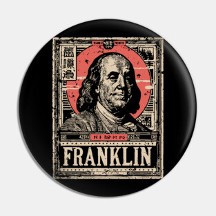 Benjamin Franklin Founding Father Vintage Portrait Pin