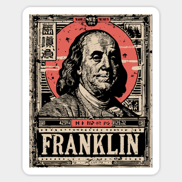 Benjamin Franklin Founding Father Vintage Portrait Magnet by TuncGK