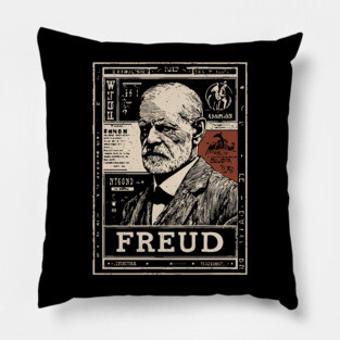 Freud Psychology Pioneer Vintage Portrait Pillow