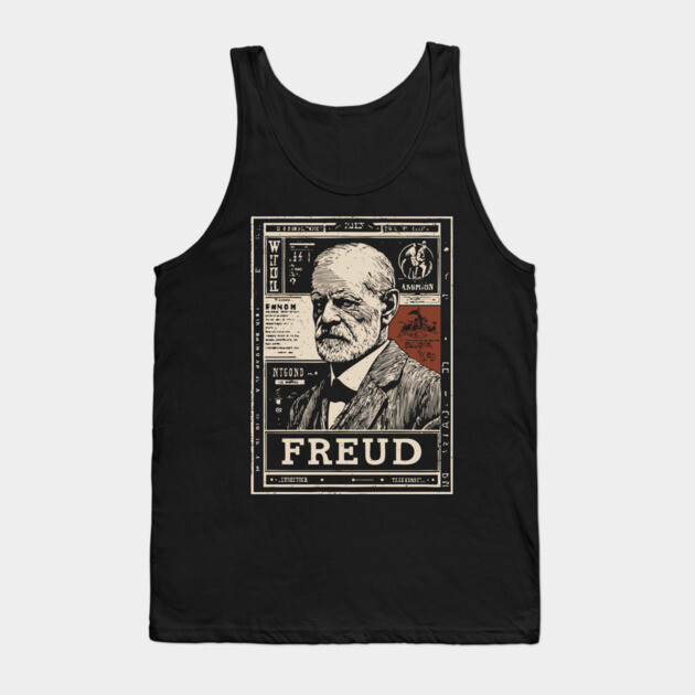 Freud Psychology Pioneer Vintage Portrait Tank Top by TuncGK