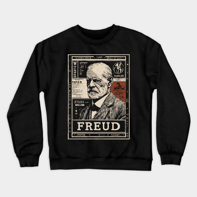 Freud Psychology Pioneer Vintage Portrait Crewneck Sweatshirt by TuncGK