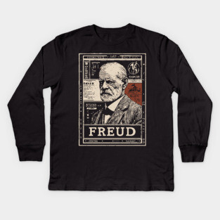 Freud Psychology Pioneer Vintage Portrait Kids Long Sleeve T-Shirt