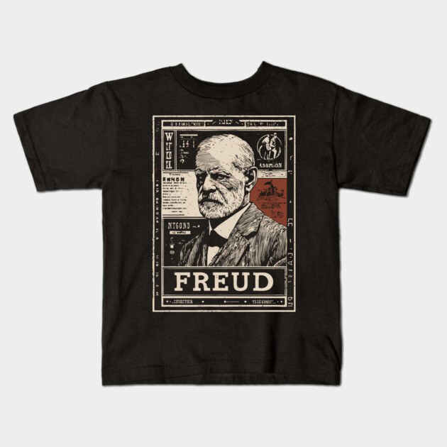 Freud Psychology Pioneer Vintage Portrait Kids T-Shirt by TuncGK