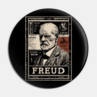 Freud Psychology Pioneer Vintage Portrait Pin