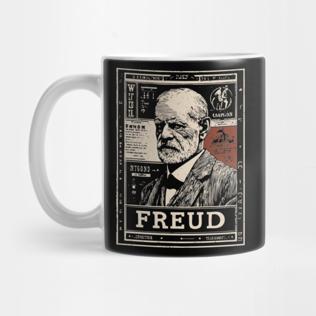 Freud Psychology Pioneer Vintage Portrait by TuncGK