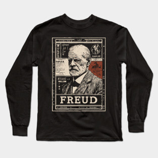 Freud Psychology Pioneer Vintage Portrait Long Sleeve T-Shirt