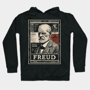 Freud Psychology Pioneer Vintage Portrait Hoodie