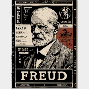 Freud Psychology Pioneer Vintage Portrait Posters and Art