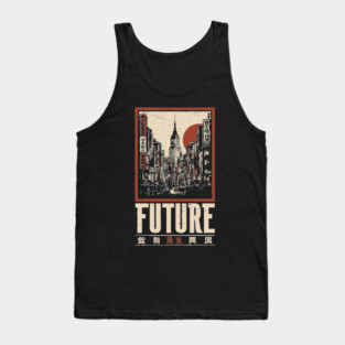 Future City - Vintage Urban Dystopia Art Tank Top