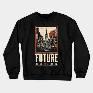 Future City - Vintage Urban Dystopia Art Crewneck Sweatshirt