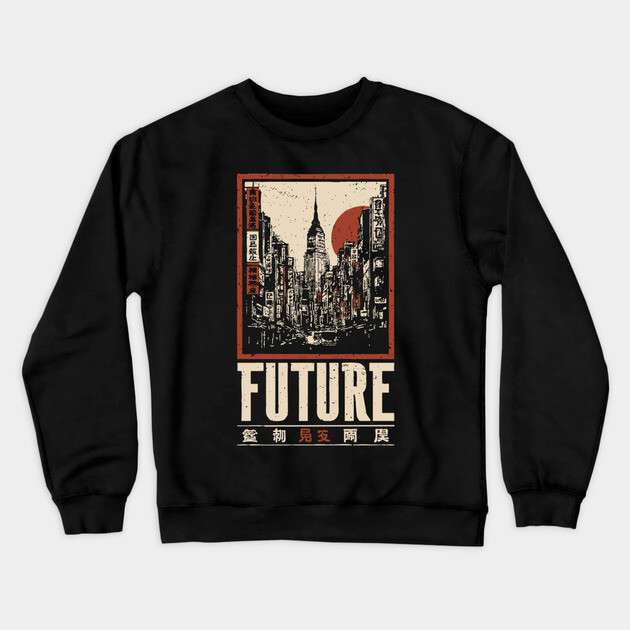 Future City - Vintage Urban Dystopia Art Crewneck Sweatshirt by TuncGK