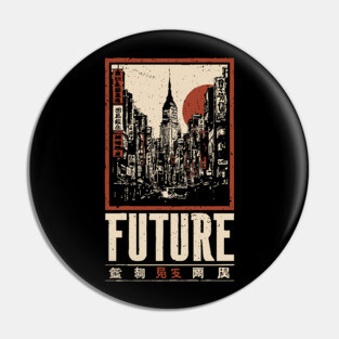Future City - Vintage Urban Dystopia Art Pin