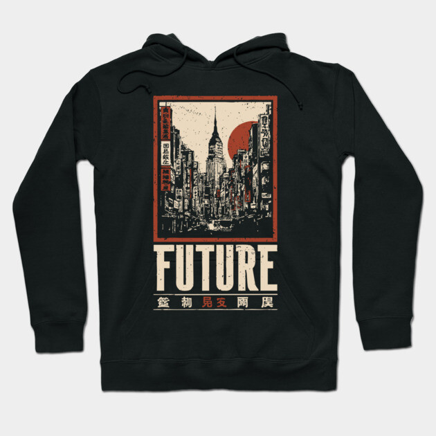 Future City - Vintage Urban Dystopia Art Hoodie by TuncGK