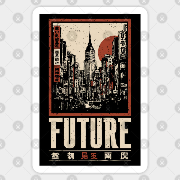 Future City - Vintage Urban Dystopia Art Sticker by TuncGK