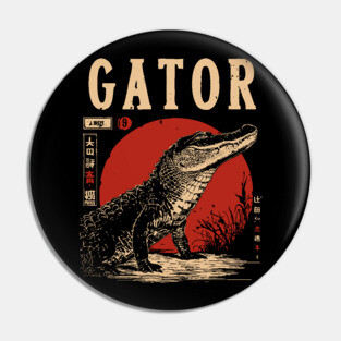 Gator - Vintage Swamp Predator Art Pin