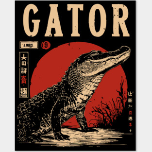 Gator - Vintage Swamp Predator Art Posters and Art