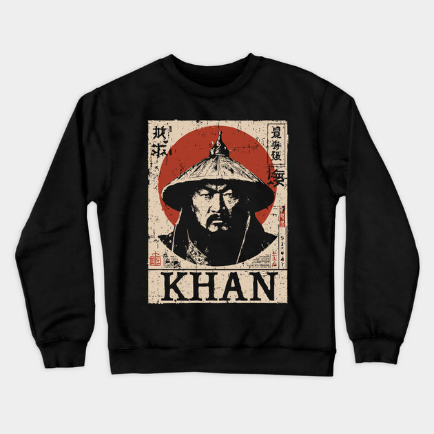 Genghis Khan Conqueror Vintage Art Crewneck Sweatshirt by TuncGK