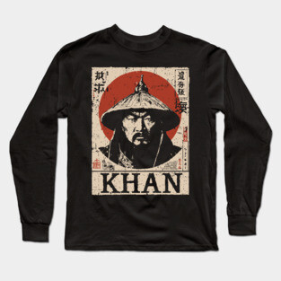 Genghis Khan Conqueror Vintage Art Long Sleeve T-Shirt