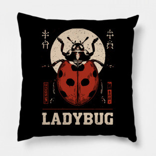 Ladybug - Vintage Garden Luck Art Pillow