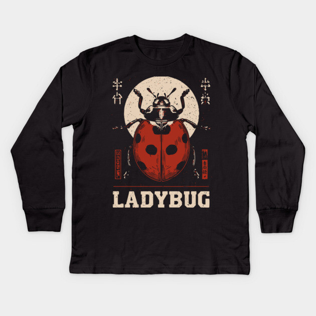 Ladybug - Vintage Garden Luck Art Kids Long Sleeve T-Shirt by TuncGK
