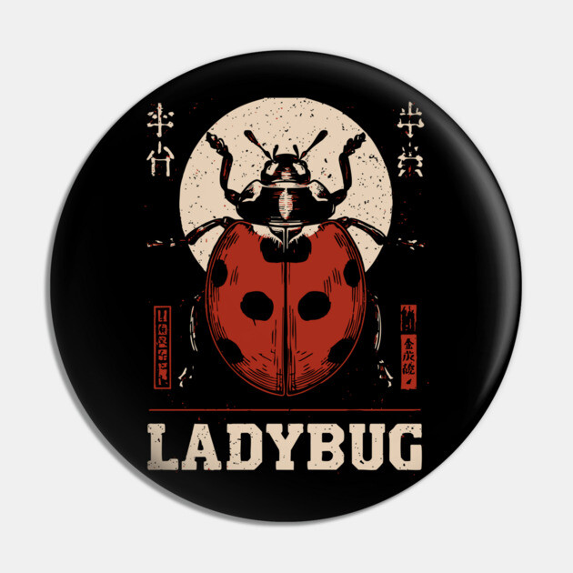 Ladybug - Vintage Garden Luck Art Pin by TuncGK