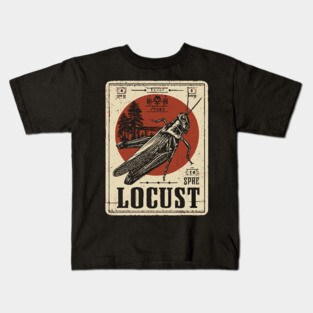 Locust Swarm - Vintage Insect Art Kids T-Shirt