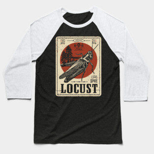 Locust Swarm - Vintage Insect Art Baseball T-Shirt
