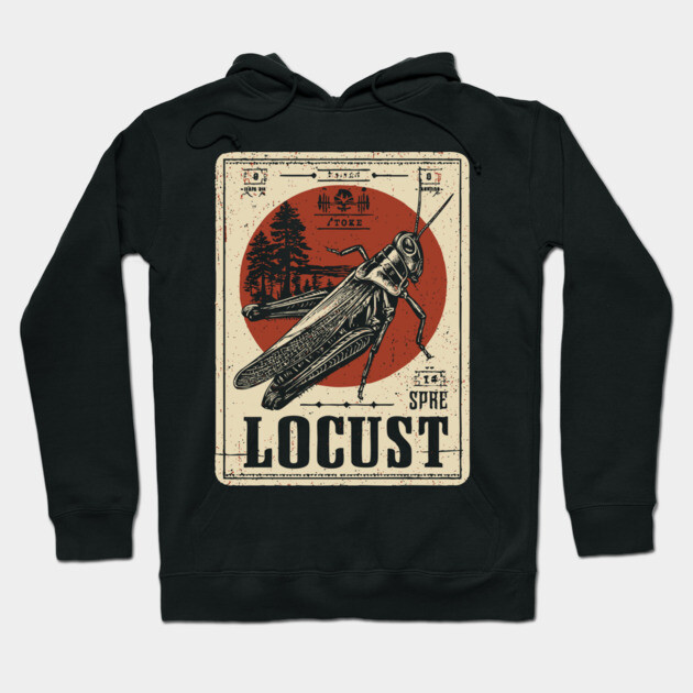 Locust Swarm - Vintage Insect Art Hoodie by TuncGK