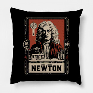 Newton Physics Pioneer Vintage Science Art Pillow