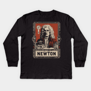 Newton Physics Pioneer Vintage Science Art Kids Long Sleeve T-Shirt