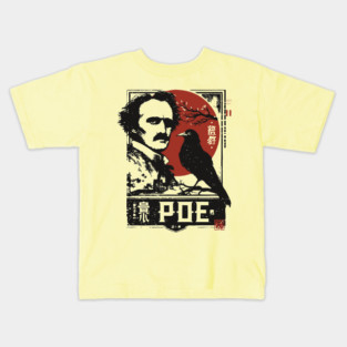 Edgar Allan Poe Gothic Literature Vintage Portrait Kids T-Shirt