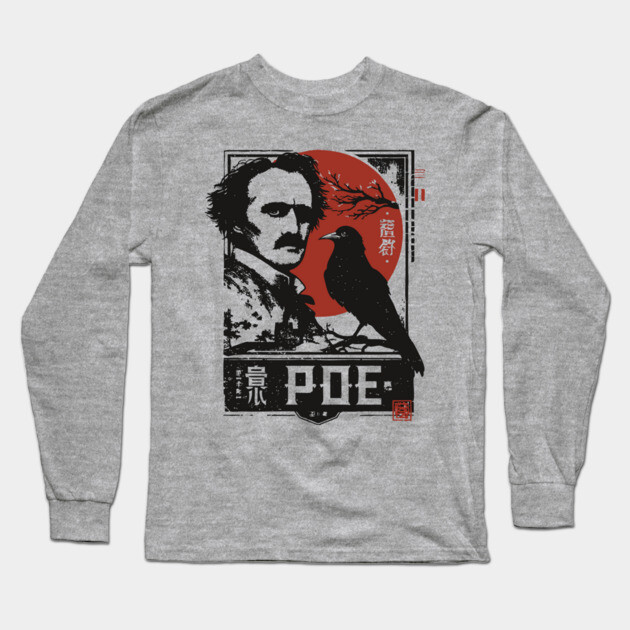 Edgar Allan Poe Gothic Literature Vintage Portrait Long Sleeve T-Shirt by TuncGK