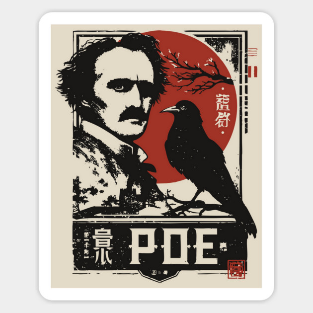 Edgar Allan Poe Gothic Literature Vintage Portrait Magnet by TuncGK