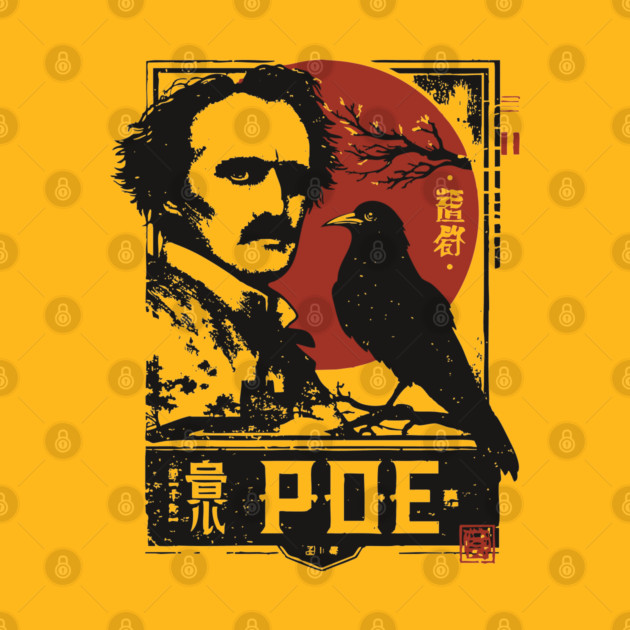 Edgar Allan Poe Gothic Literature Vintage Portrait by TuncGK