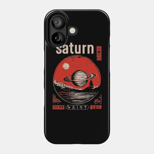 Saturn - Vintage Solar System Art Phone Case by TuncGK