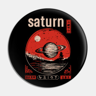 Saturn - Vintage Solar System Art Pin
