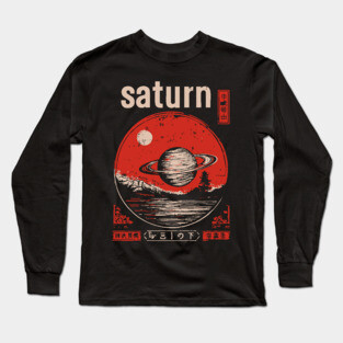 Saturn - Vintage Solar System Art Long Sleeve T-Shirt