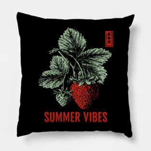 Summer Vibes - Vintage Strawberry Season Art Pillow