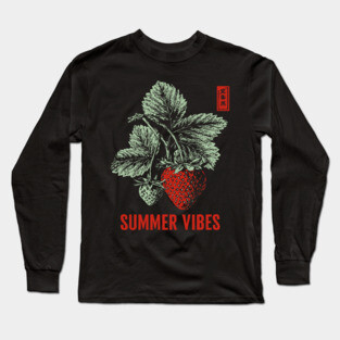 Summer Vibes - Vintage Strawberry Season Art Long Sleeve T-Shirt