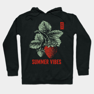 Summer Vibes - Vintage Strawberry Season Art Hoodie