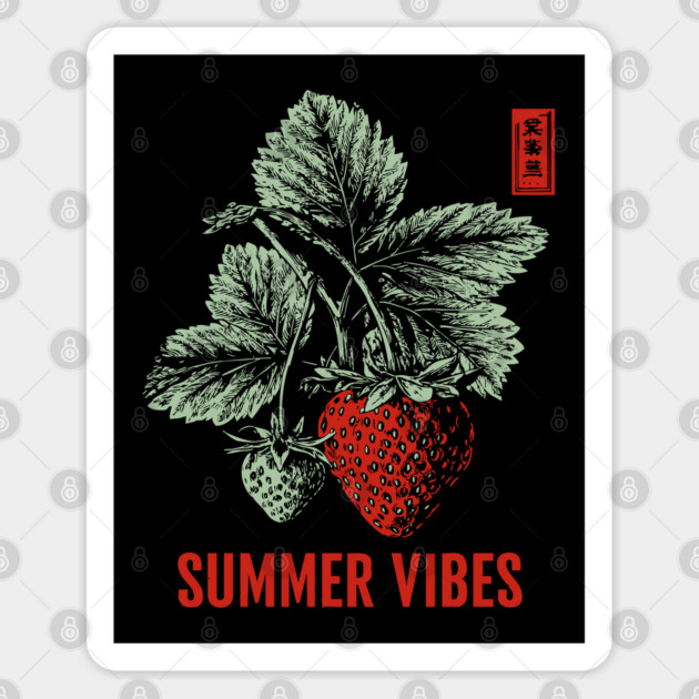 Summer Vibes - Vintage Strawberry Season Art Sticker by TuncGK