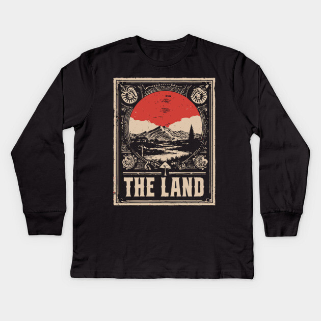 The Land of the Aborigines - Vintage Australian Art Kids Long Sleeve T-Shirt by TuncGK
