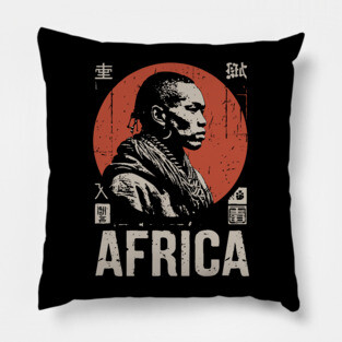 Young African - Vintage Cultural Portrait Art Pillow