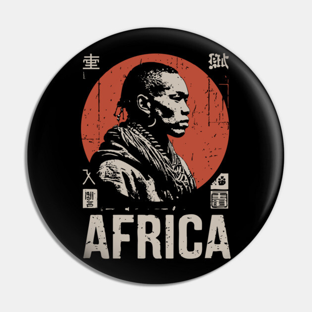 Young African - Vintage Cultural Portrait Art Pin by TuncGK