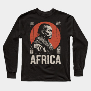 Young African - Vintage Cultural Portrait Art Long Sleeve T-Shirt