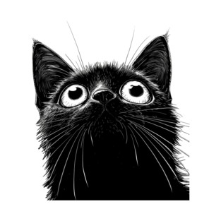 Black cat #cat T-Shirt