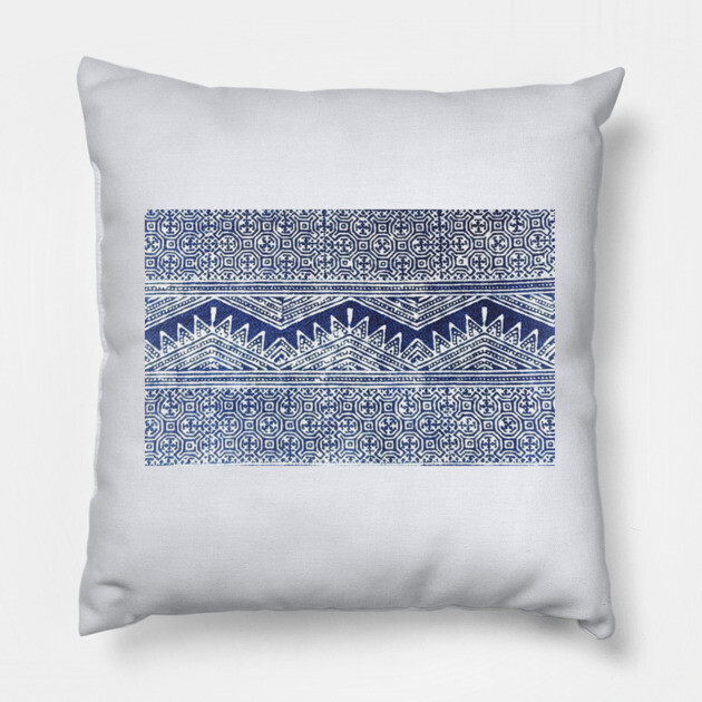 Mhong Tribe Style Tee, Ethnic Print T-Shirt Pillow by Pimcolle