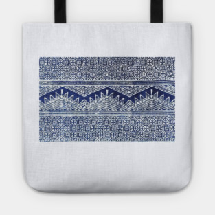 Mhong Tribe Style Tee, Ethnic Print T-Shirt Tote