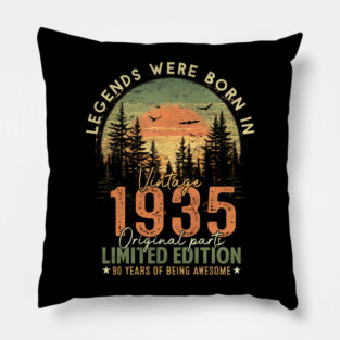 90 Year Old Vintage 1935 Limited Edition Pillow